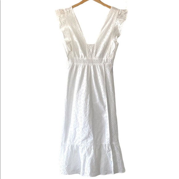 JustFab Dresses & Skirts - Medium white dress wedding beach eyelet